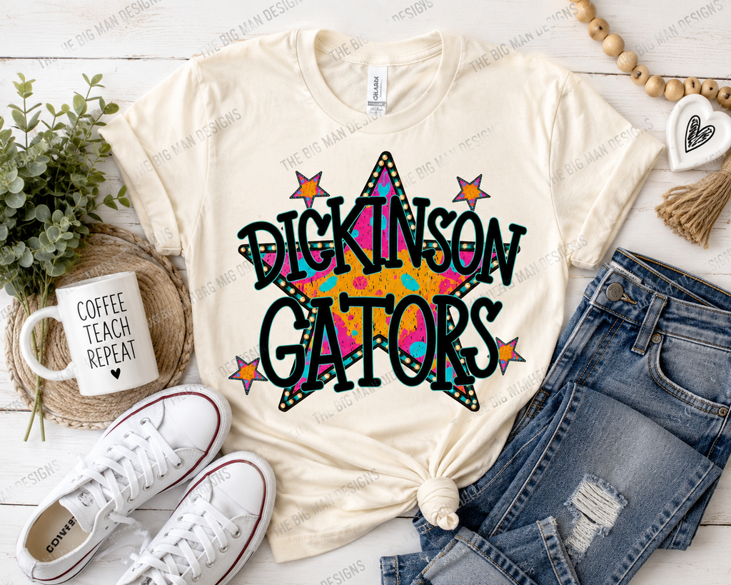 13 Dickinson Gators Star Burst Spirit Shirt | Dickinson ISD Spirit Shirt