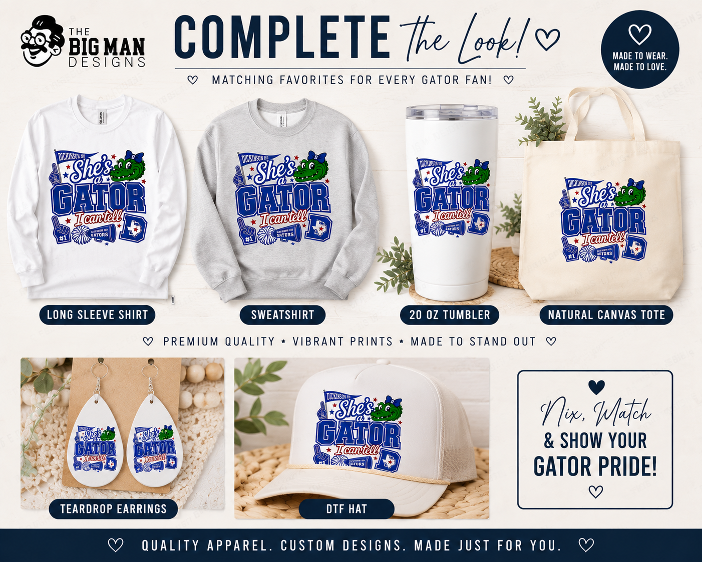17 She's a Gator I Can Tell | Dickinson ISD Spirit Shirt