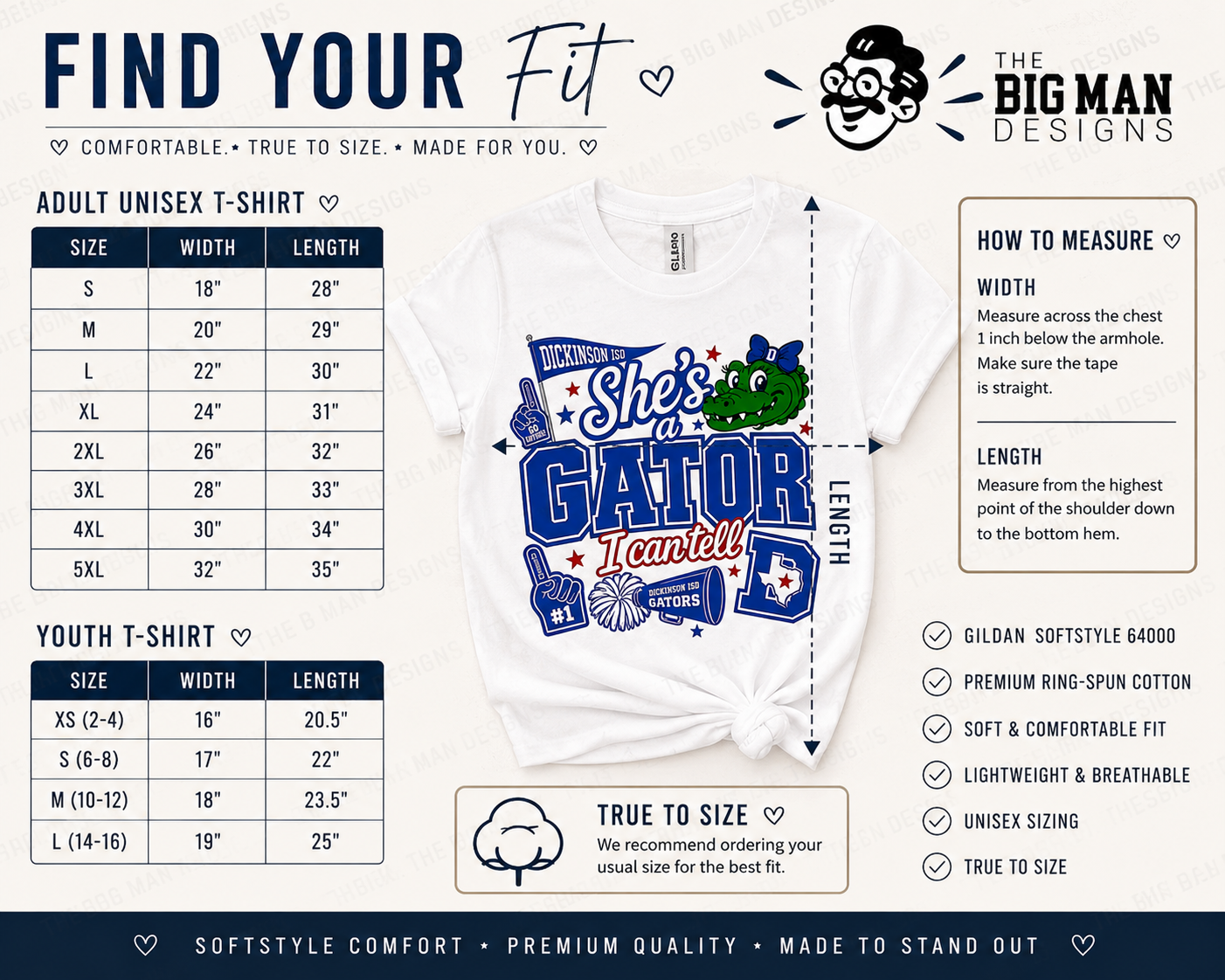 17 She's a Gator I Can Tell | Dickinson ISD Spirit Shirt