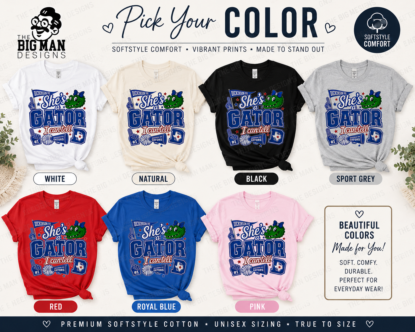 17 She's a Gator I Can Tell | Dickinson ISD Spirit Shirt