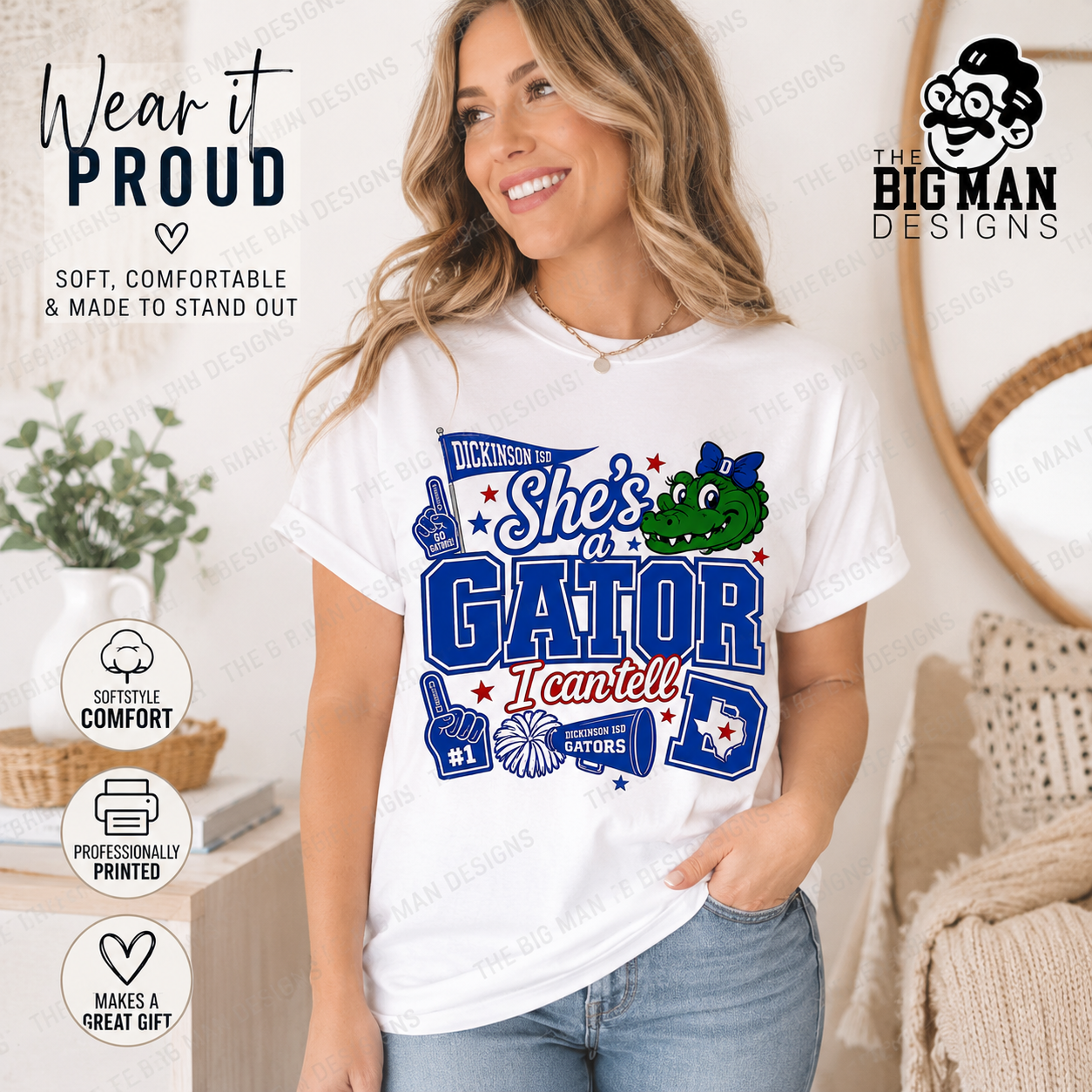 17 She's a Gator I Can Tell | Dickinson ISD Spirit Shirt