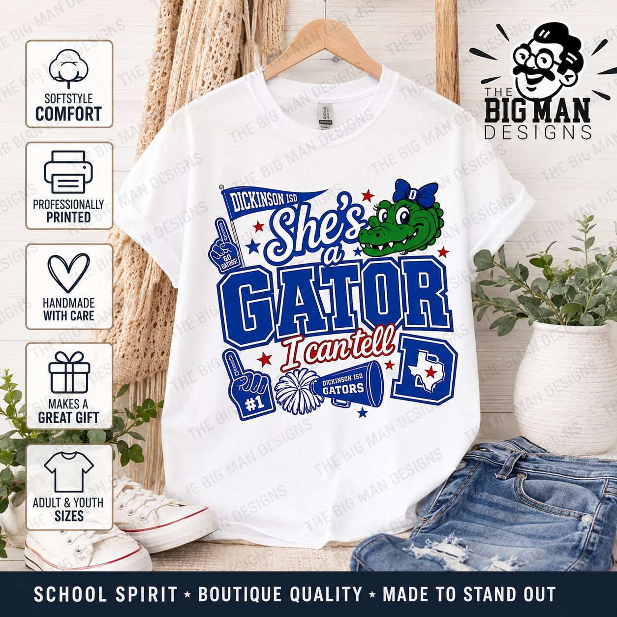 17 She's a Gator I Can Tell | Dickinson ISD Spirit Shirt
