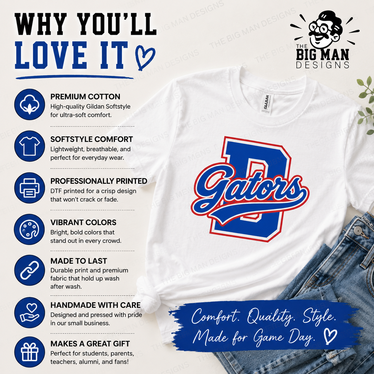 18 Dickinson Gators D Letter Spirit Shirt | School Spirit Tee