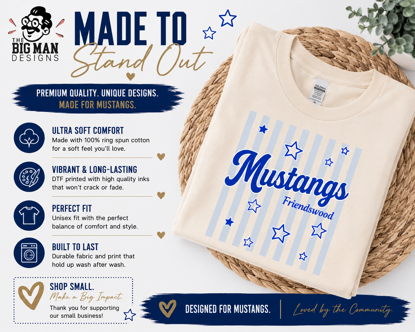 Friendswood Mustang Preppy Spirit Shirt