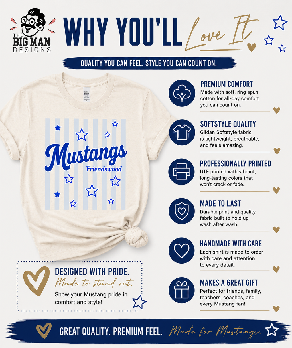 Friendswood Mustang Preppy Spirit Shirt