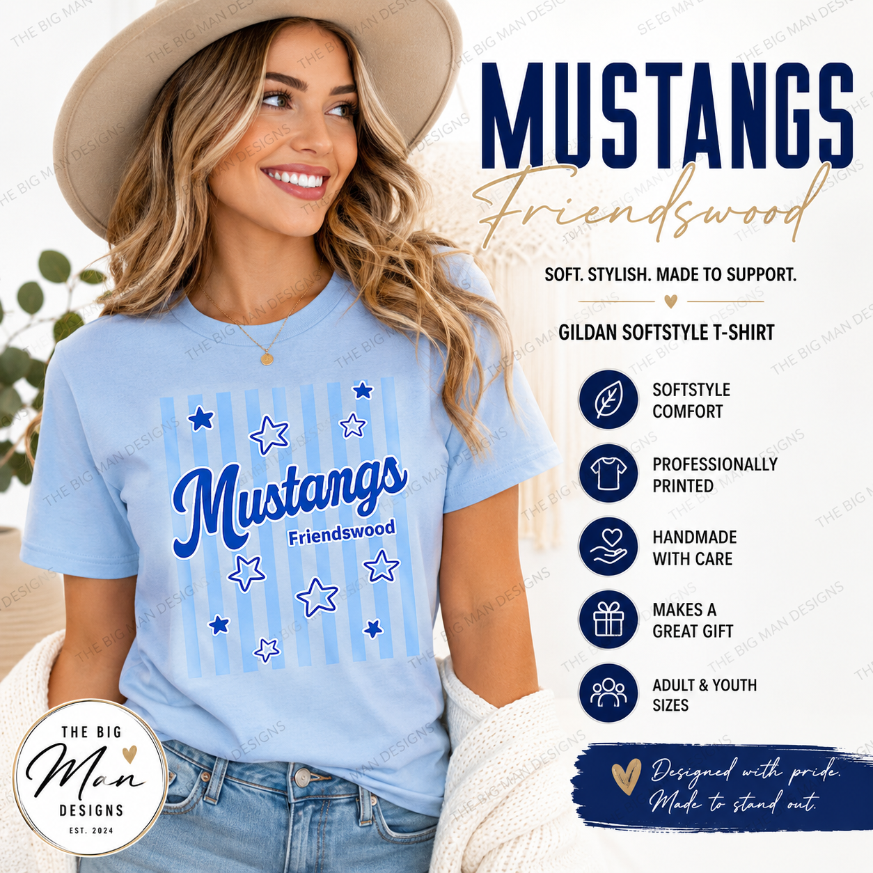 Friendswood Mustang Preppy Spirit Shirt