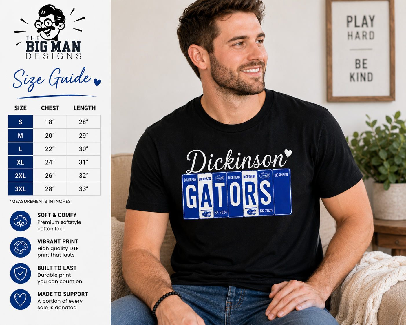21 Dickinson Gators License Plate T-Shirt | School Spirit Tee