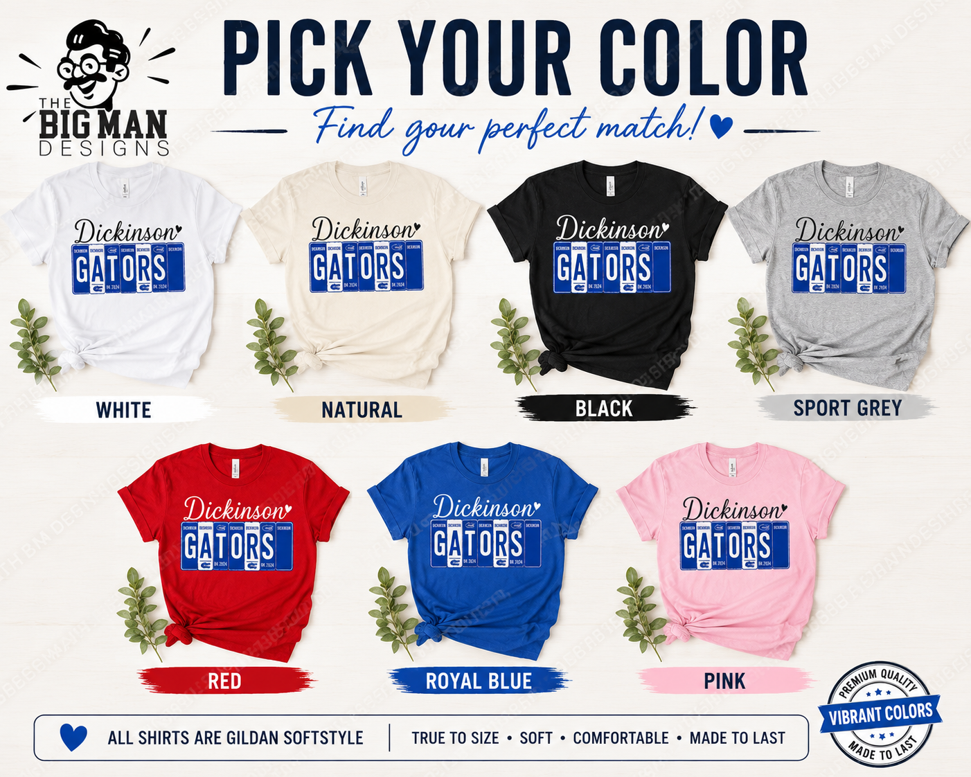 21 Dickinson Gators License Plate T-Shirt | School Spirit Tee