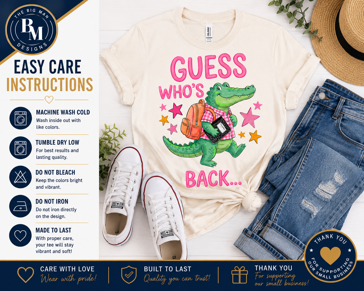 2 Guess Who's Back Dickinson Gators T-Shirt | Front & Back Design
