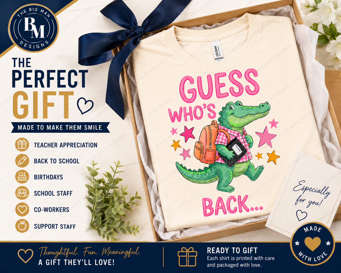 2 Guess Who's Back Dickinson Gators T-Shirt | Front & Back Design