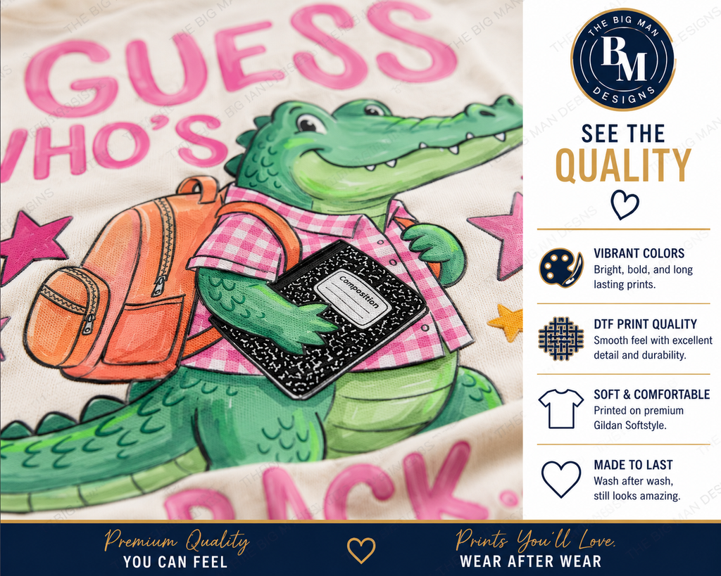 2 Guess Who's Back Dickinson Gators T-Shirt | Front & Back Design