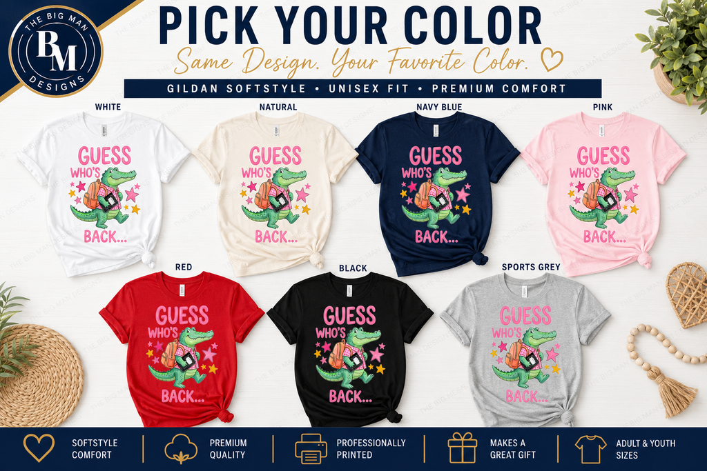 2 Guess Who's Back Dickinson Gators T-Shirt | Front & Back Design