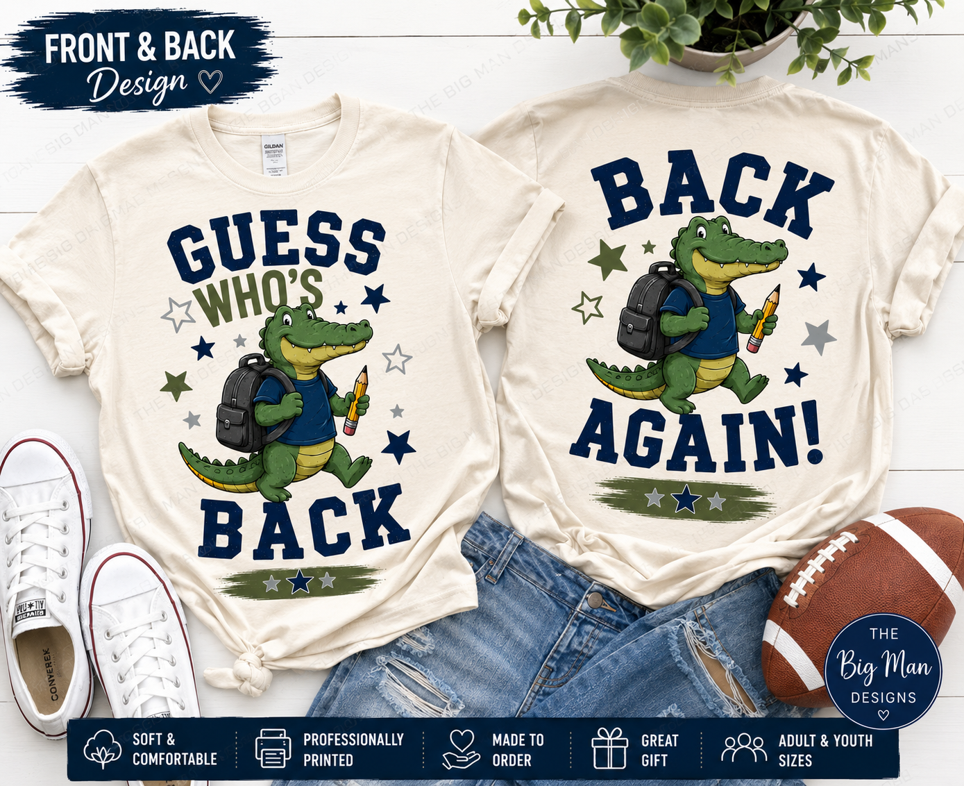 Guess Who's Back Dickinson Gators Unisex T-Shirt | Front & Back Design