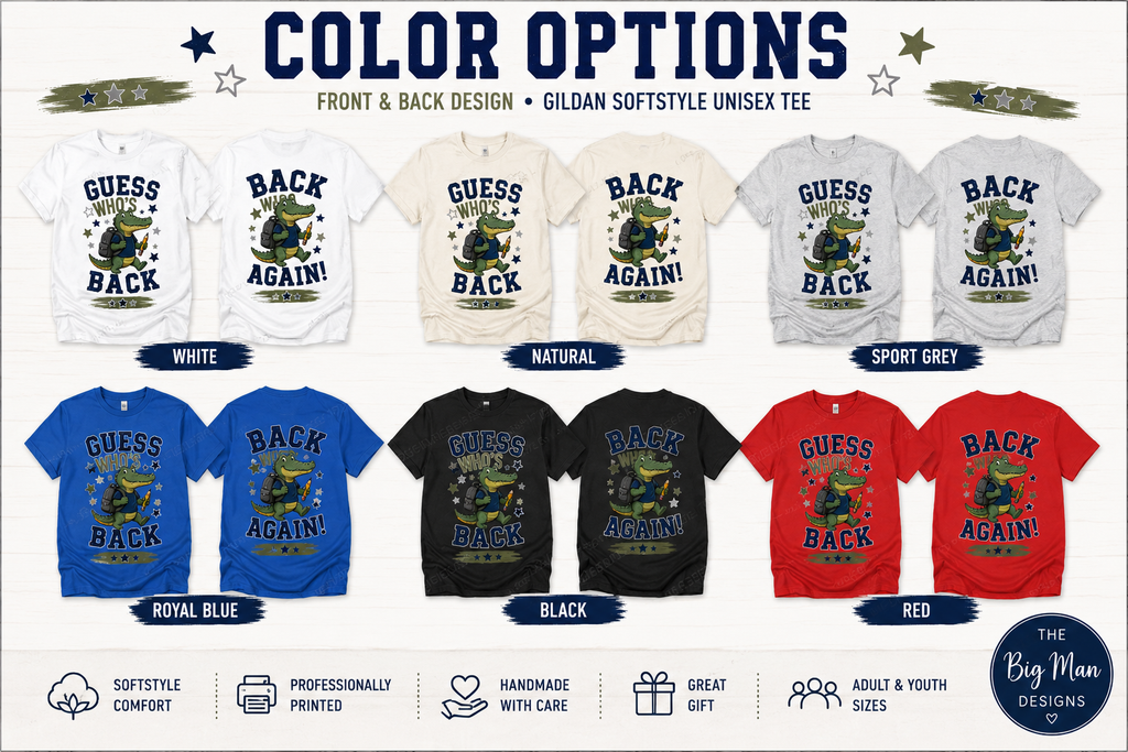 Guess Who's Back Dickinson Gators Unisex T-Shirt | Front & Back Design