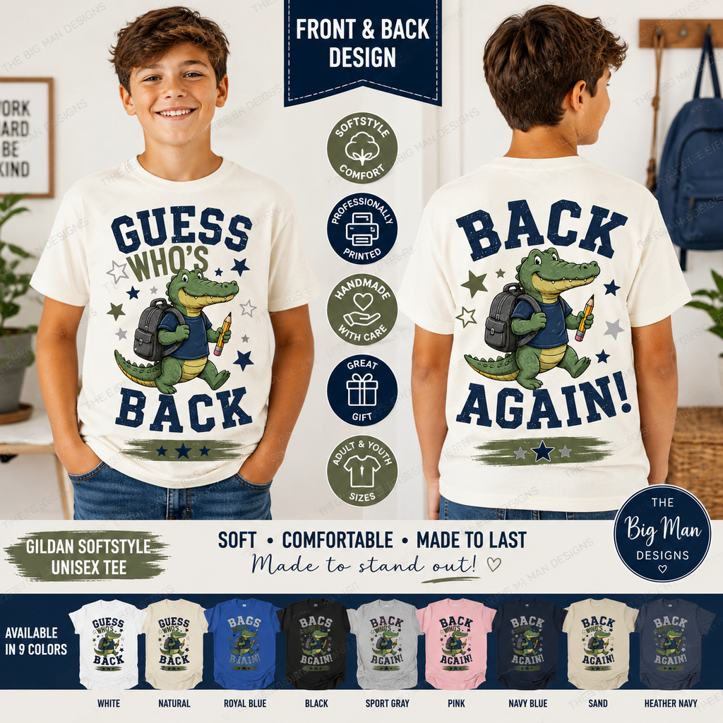 Guess Who's Back Dickinson Gators Unisex T-Shirt | Front & Back Design