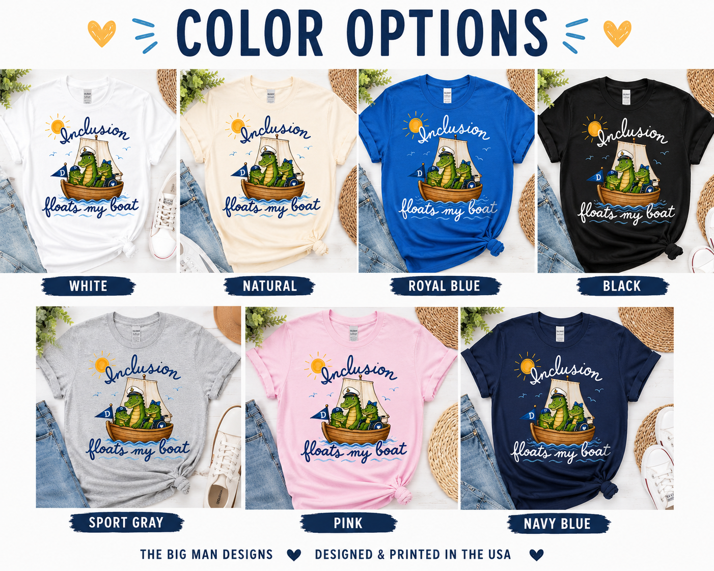 Inclusion Floats My Boat | Dickinson Gators Spirit Tee | Front & Back Design