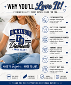 Dickinson Gators | Diamonds Dance Team Shirt 9 | Softstyle Comfort | DTF Printed