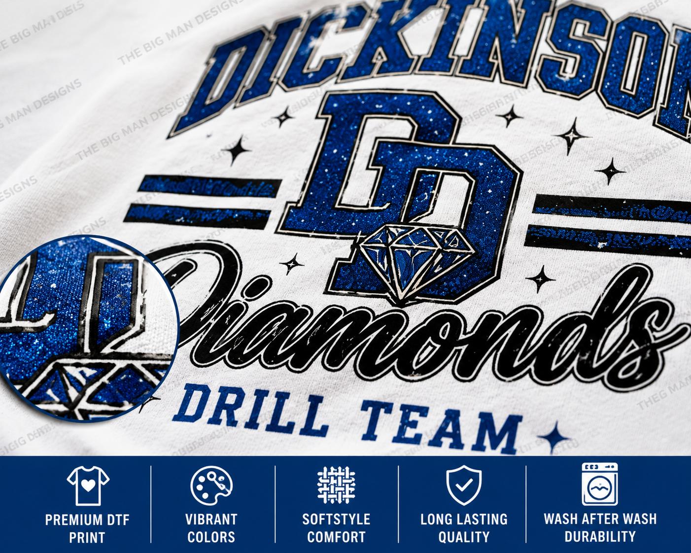 Dickinson Gators | Diamonds Dance Team Shirt 9 | Softstyle Comfort | DTF Printed