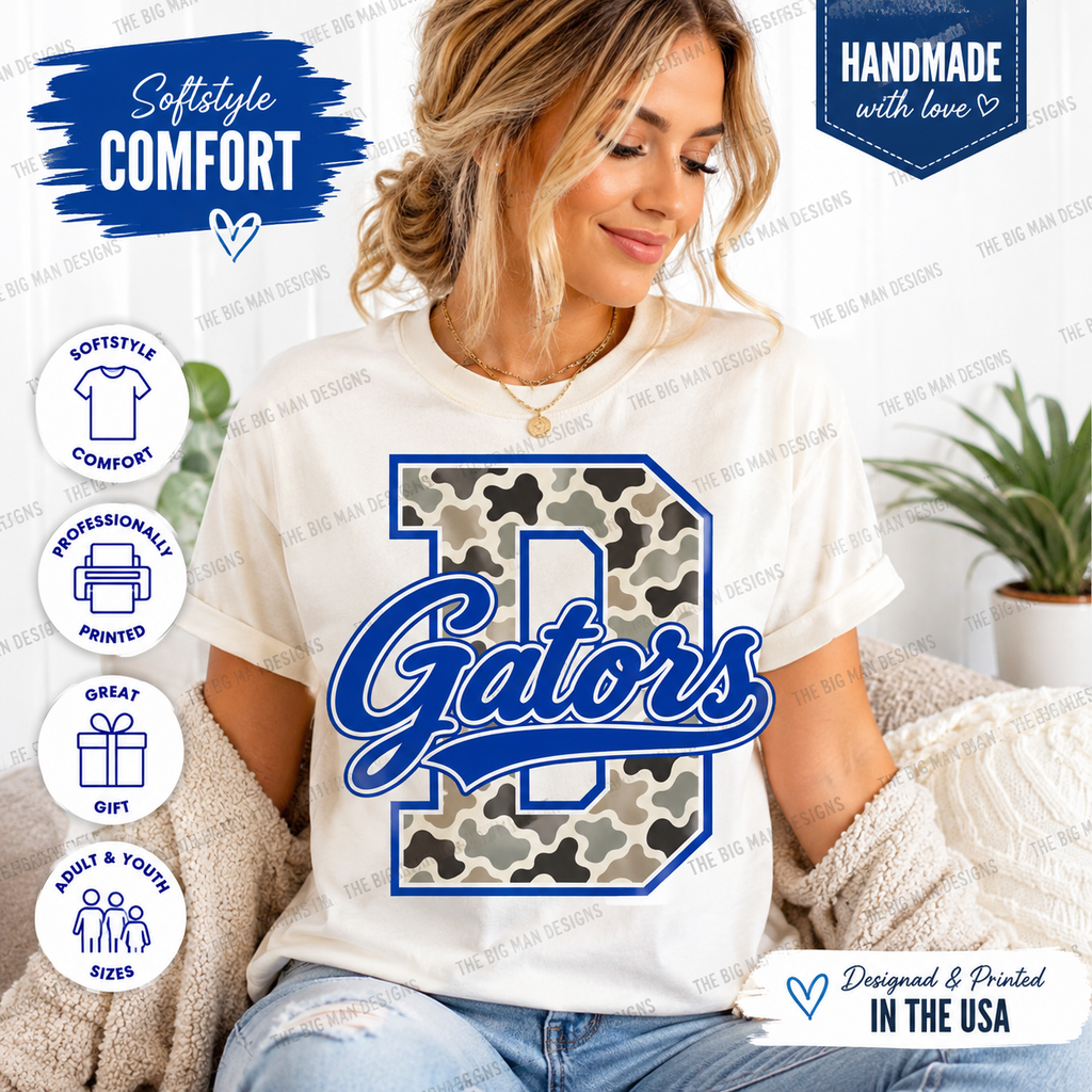 Gators Camo Spirit T-Shirt | DTF Printed School Spirit Wear