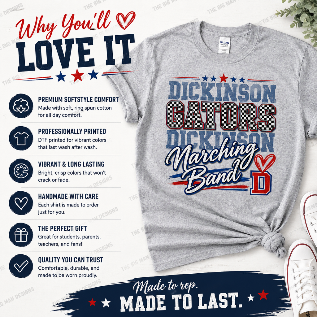 Dickinson Gators Marching Band Shirt 2 | DTF Printed