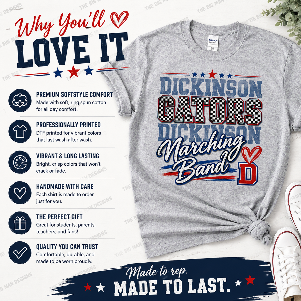 Dickinson Gators Marching Band Shirt 2 | DTF Printed