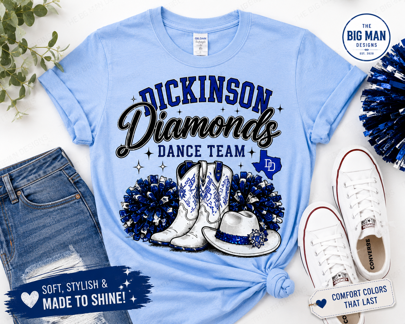 Dickinson Diamonds Dance Team Shirt 1 | DTF Printed