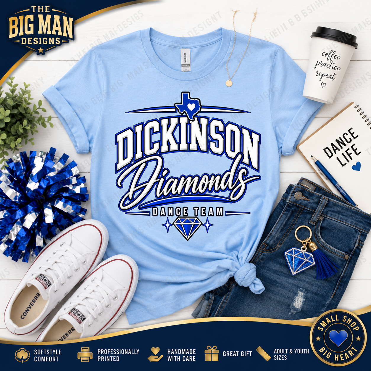 Dickinson Diamonds Dance Team Shirt 5 | DTF Printed