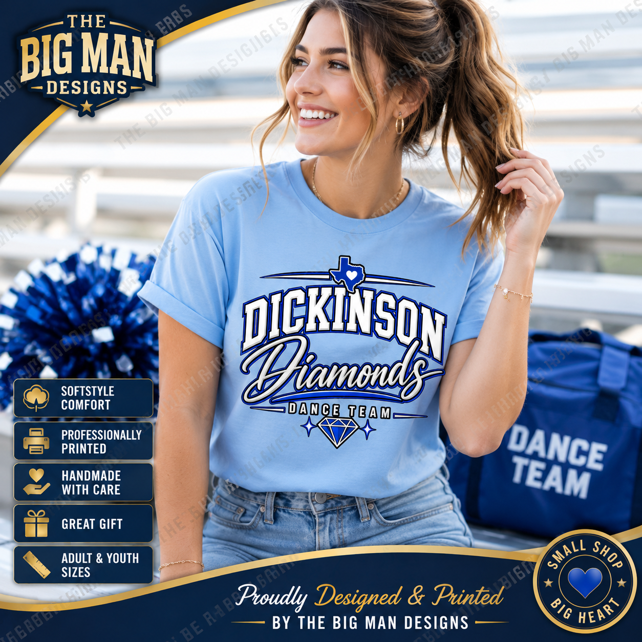 Dickinson Diamonds Dance Team Shirt 5 | DTF Printed