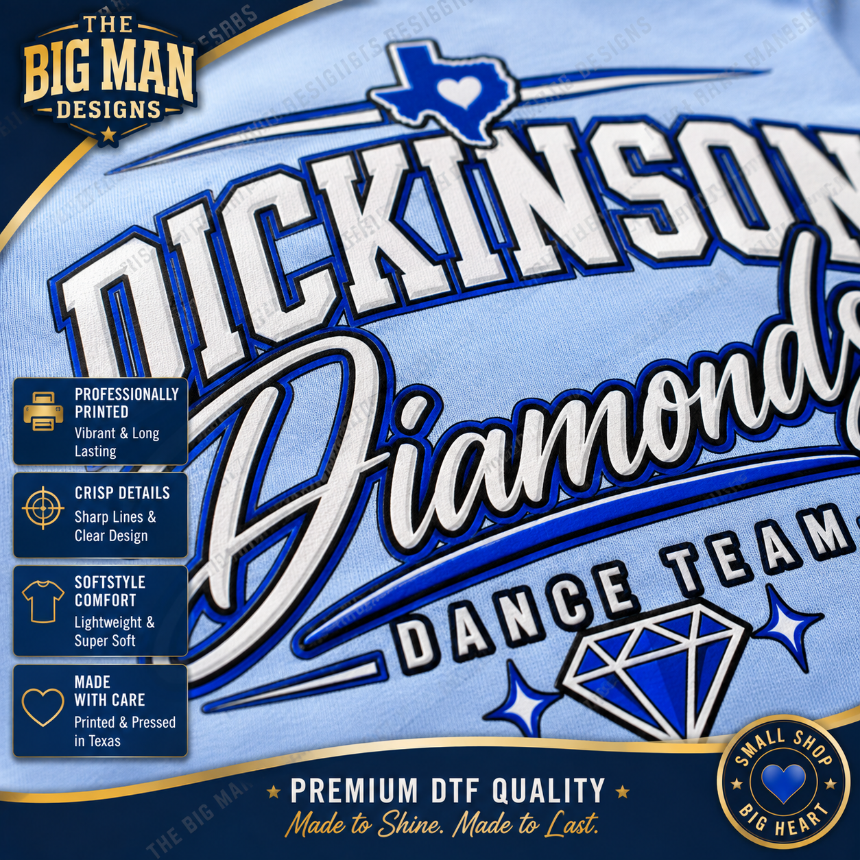 Dickinson Diamonds Dance Team Shirt 5 | DTF Printed