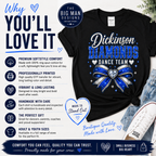 Dickinson Diamonds Dance Team Shirt 2 | Glitter Bow DTF Design | Dance Mom Tee, Sweatshirt & Long Sleeve