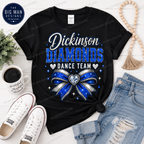 Dickinson Diamonds Dance Team Shirt 2 | Glitter Bow DTF Design | Dance Mom Tee, Sweatshirt & Long Sleeve