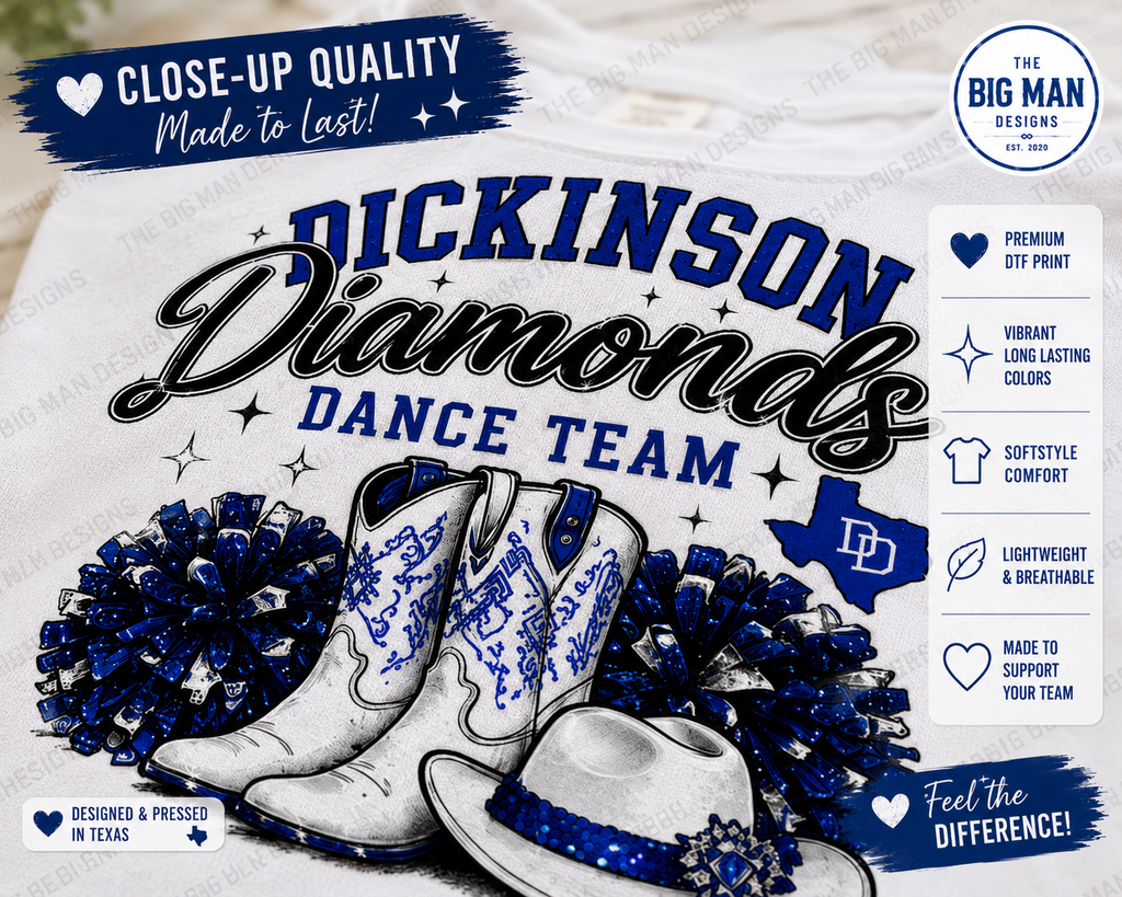 Dickinson Diamonds Dance Team Shirt 1 | DTF Printed