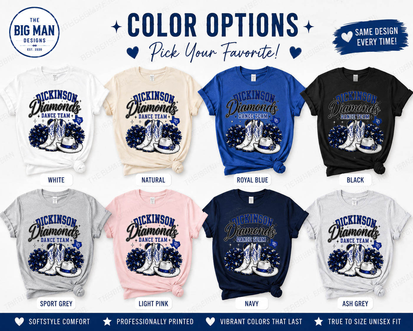 Dickinson Diamonds Dance Team Shirt 1 | DTF Printed