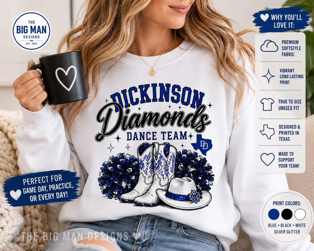 Dickinson Diamonds Dance Team Shirt 1 | DTF Printed