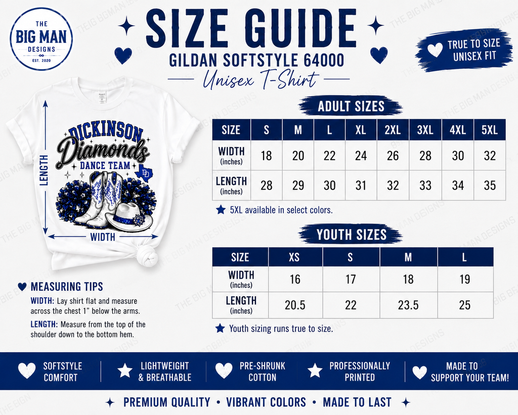 Dickinson Diamonds Dance Team Shirt 1 | DTF Printed