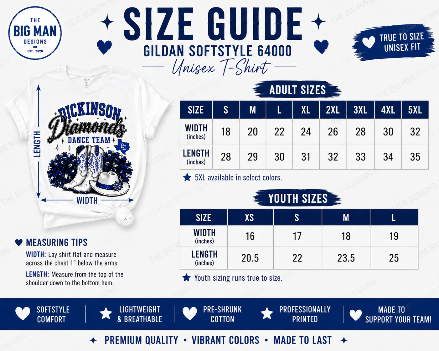 Dickinson Diamonds Dance Team Shirt 1 | DTF Printed