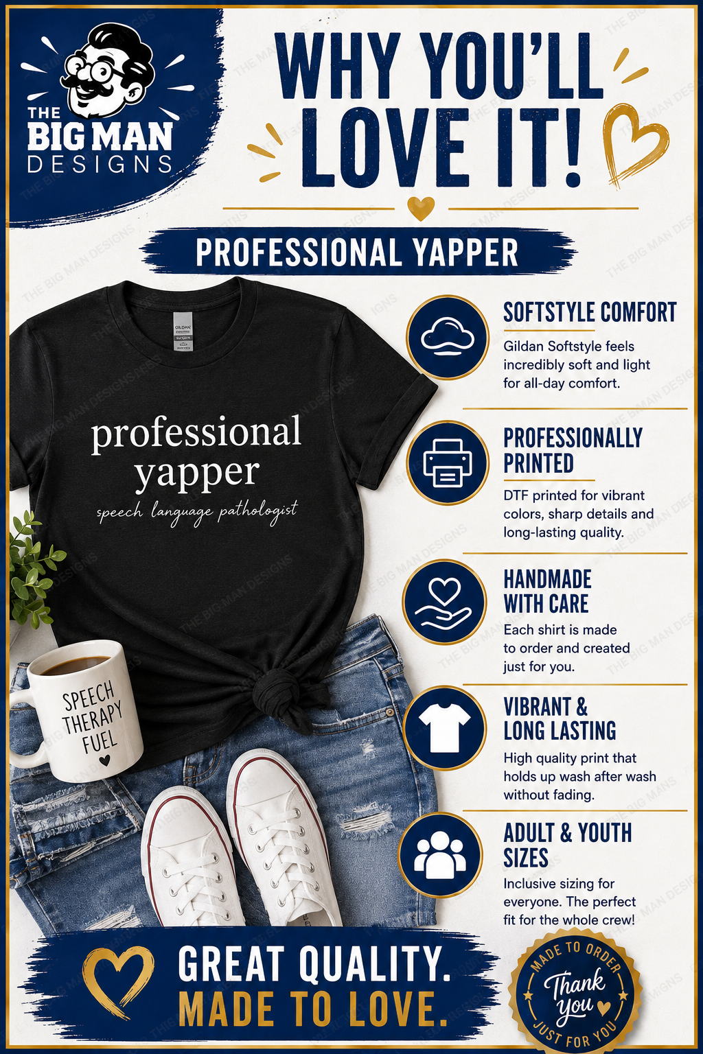 Professional Yapper Speech Language Pathologist Shirt | DTF Printed