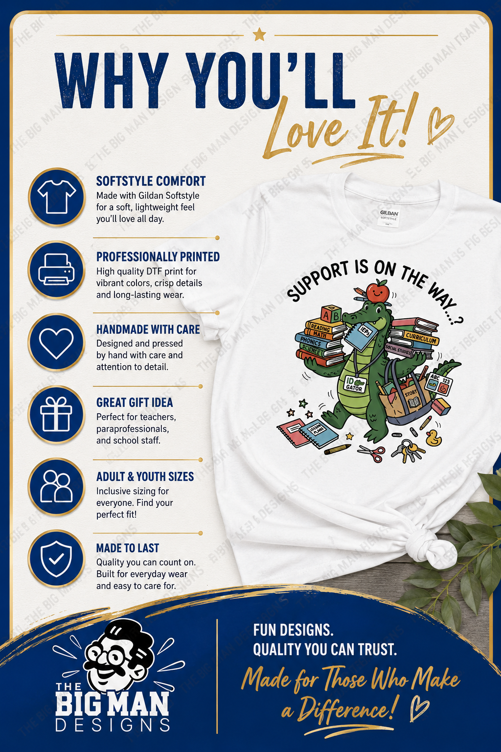 Support Is On The Way...? Shirt | Special Education | DTF Printed