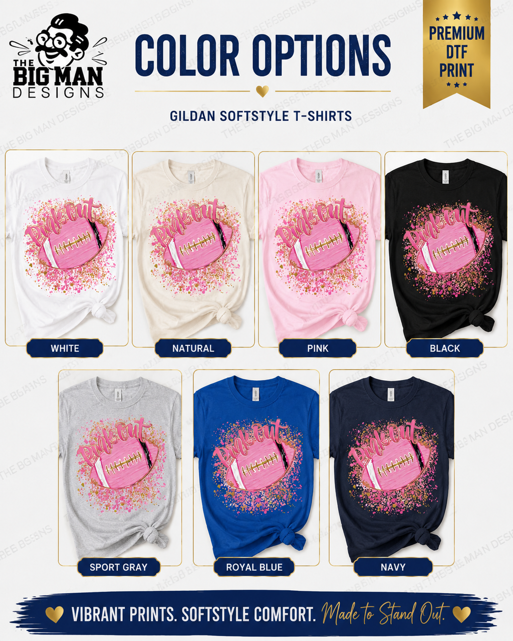 Pink Out Football Shirt | DTF Printed