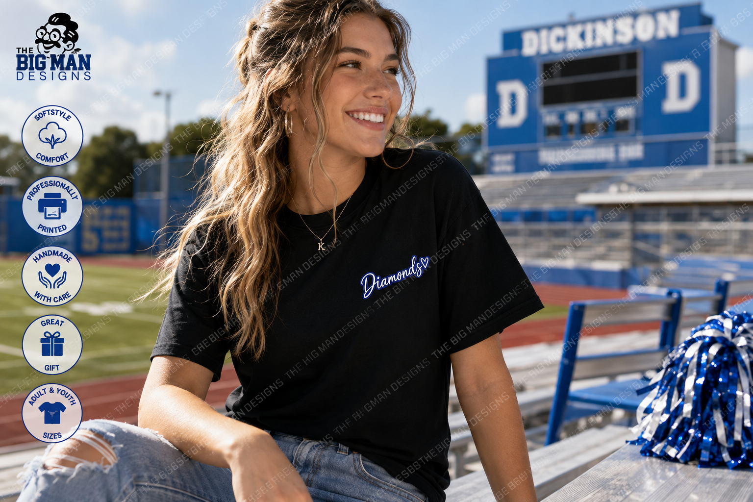 Dickinson Diamonds Drill Team Shirt 7 | Front & Back Design | DTF Printed