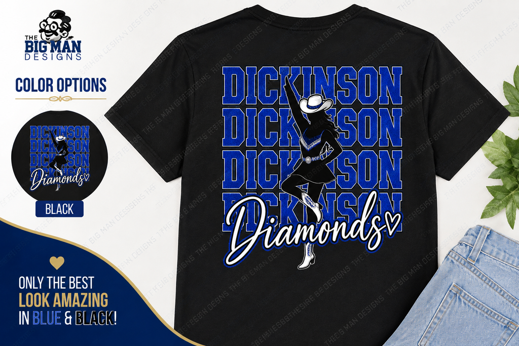 Dickinson Diamonds Drill Team Shirt 7 | Front & Back Design | DTF Printed