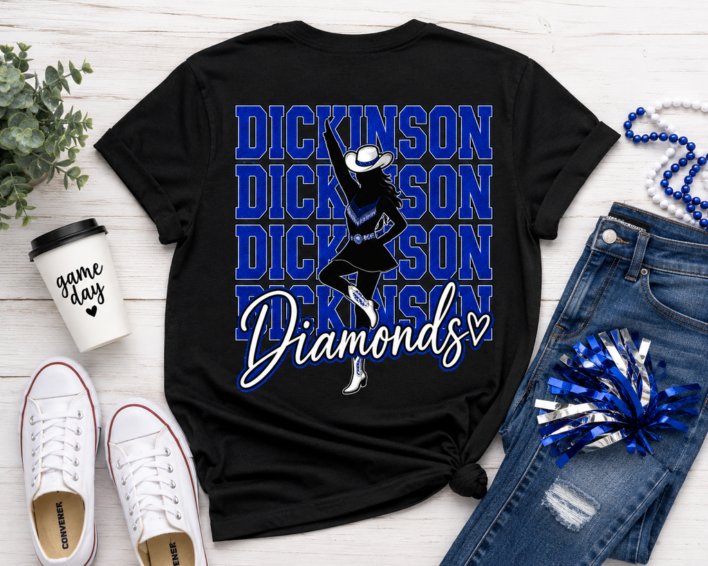 Dickinson Diamonds Drill Team Shirt 7 | Front & Back Design | DTF Printed