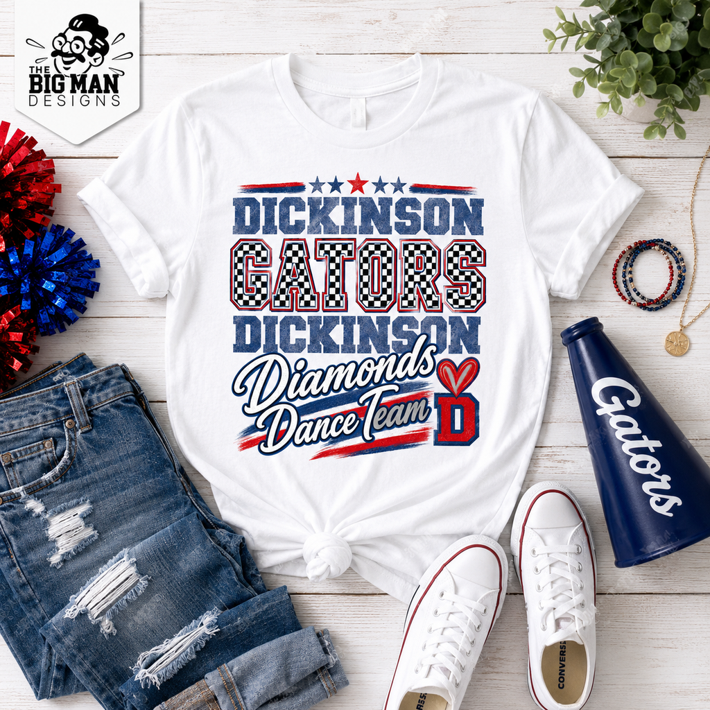 Dickinson Gators | Diamonds Dance Team Shirt 8| Softstyle Comfort | DTF Printed