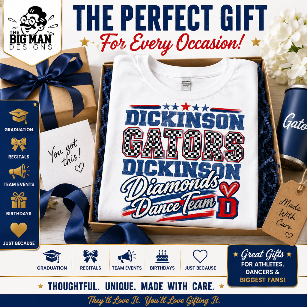 Dickinson Gators | Diamonds Dance Team Shirt 8| Softstyle Comfort | DTF Printed