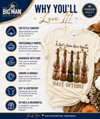 115 A Girl’s Gotta Have Options Halloween Shirt | Spooky Character Graphic Tee