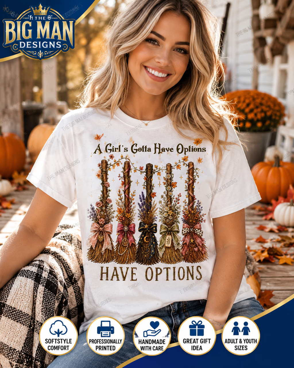 115 A Girl’s Gotta Have Options Halloween Shirt | Spooky Character Graphic Tee