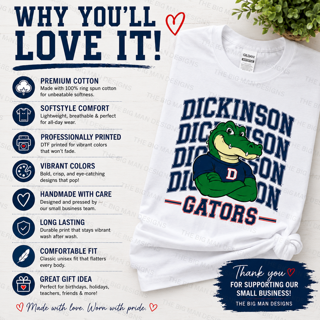 5 Dickinson Gators Spirit Tee | School Spirit T-Shirt