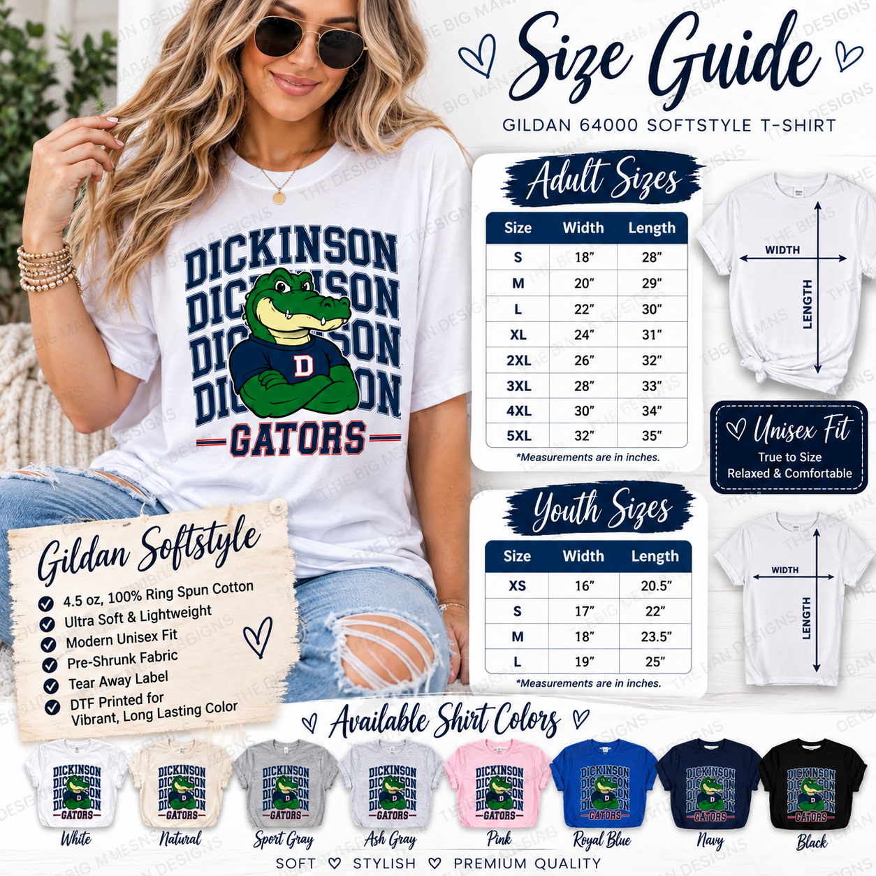 5 Dickinson Gators Spirit Tee | School Spirit T-Shirt