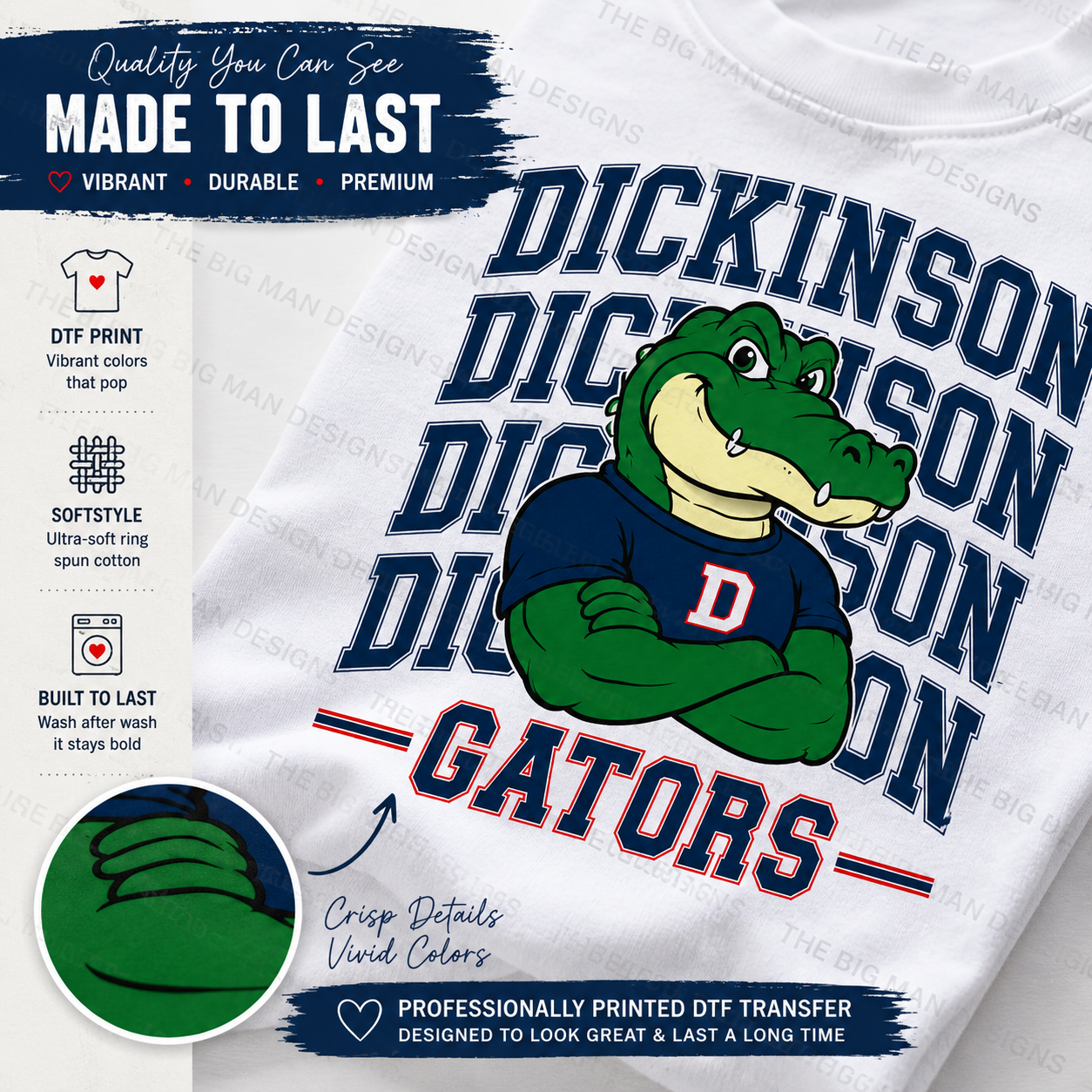 5 Dickinson Gators Spirit Tee | School Spirit T-Shirt
