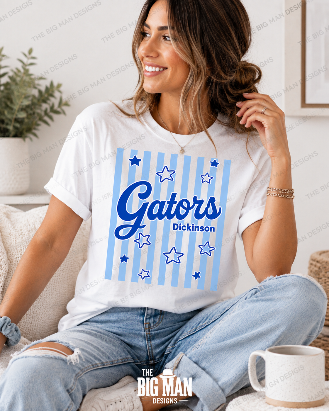 19 Dickinson Gators Stripes & Stars Spirit Tee | School Spirit Shirt